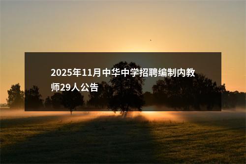 2025年11月中华中学招聘编制内教师29人公告                进入阅读模式 图片