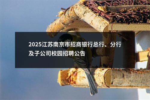 2025江苏南京市招商银行总行、分行及子公司校园招聘公告                进入阅读模式 图片