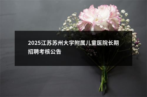 2025江苏苏州大学附属儿童医院长期招聘考核公告                进入阅读模式 图片